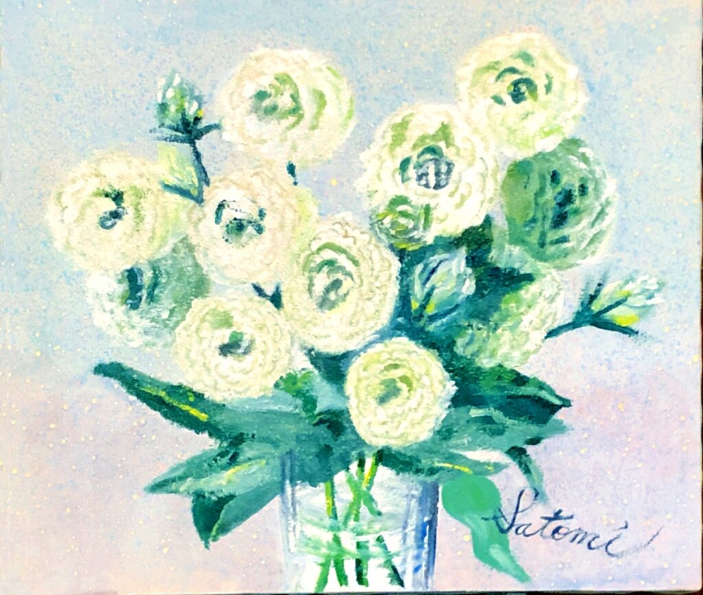 優雅なトルコキキョウ	F10	油彩　舩橋里美